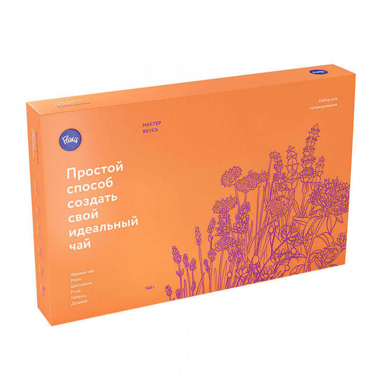 Набор для купажирования «Мастер вкуса: черный чай, мята, шиповник, роза, чабрец, душица»